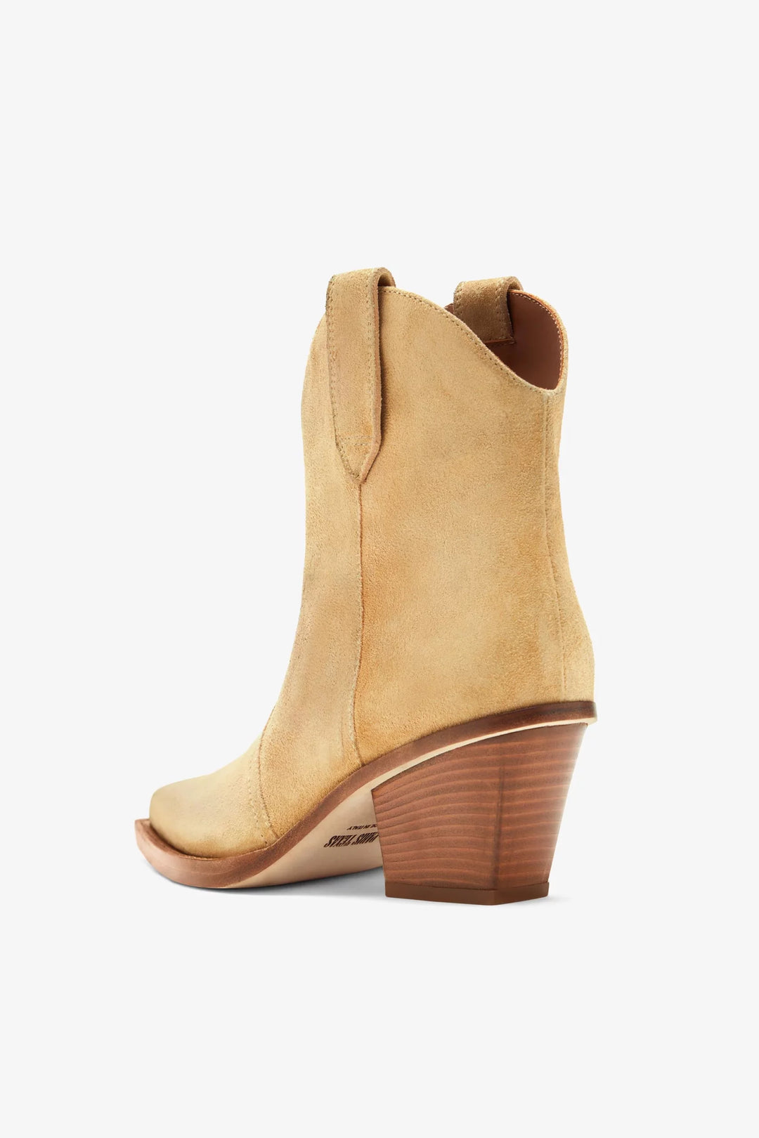 Ankle Heeled Bootie in Calf Suede