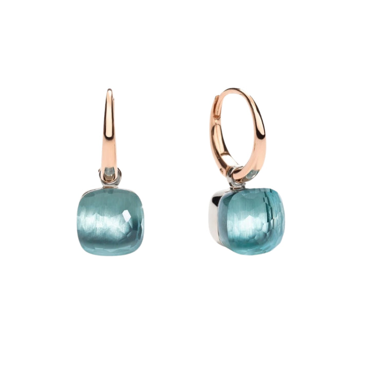 Pomellato Earrings Nudo Petit RG/WG Drop Sky Blue Topaz