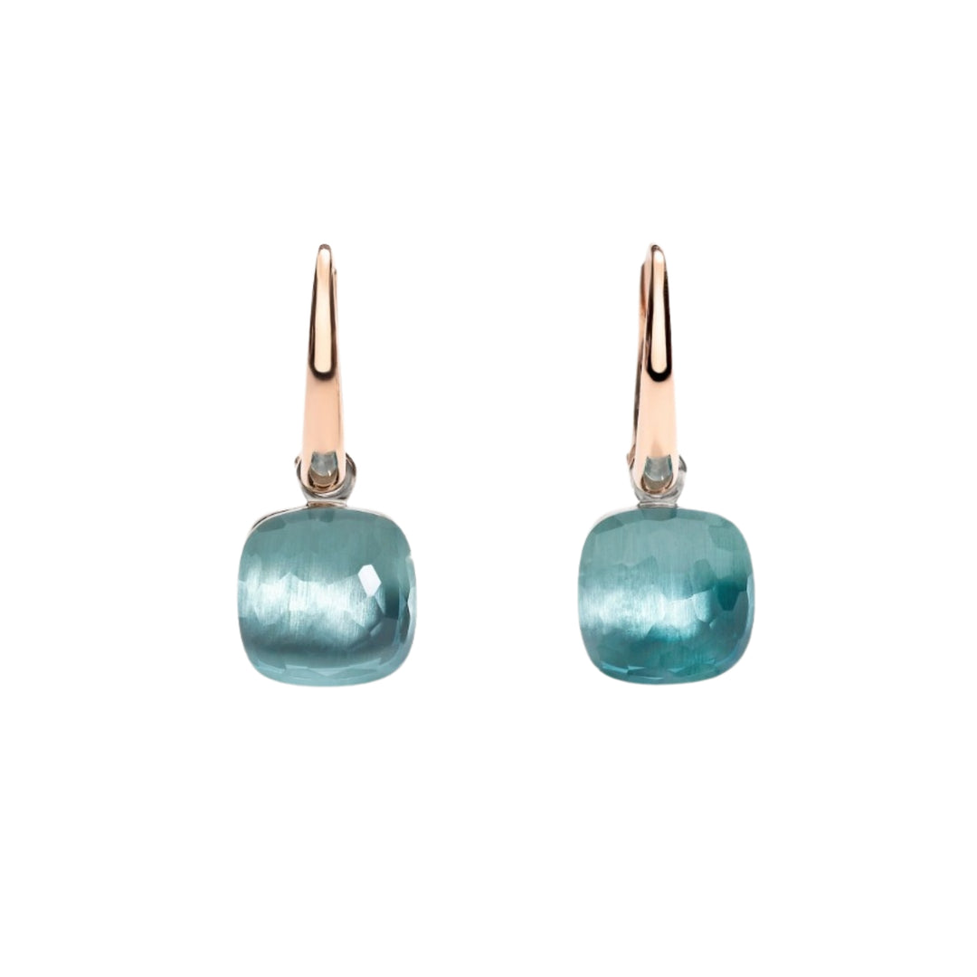 Pomellato Earrings Nudo Petit RG/WG Drop Sky Blue Topaz