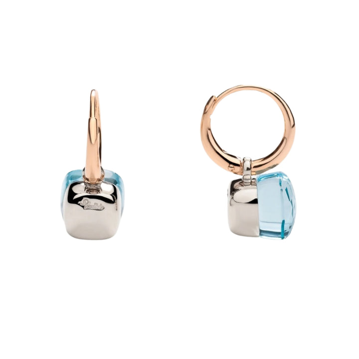 Pomellato Earrings Nudo Petit RG/WG Drop Sky Blue Topaz