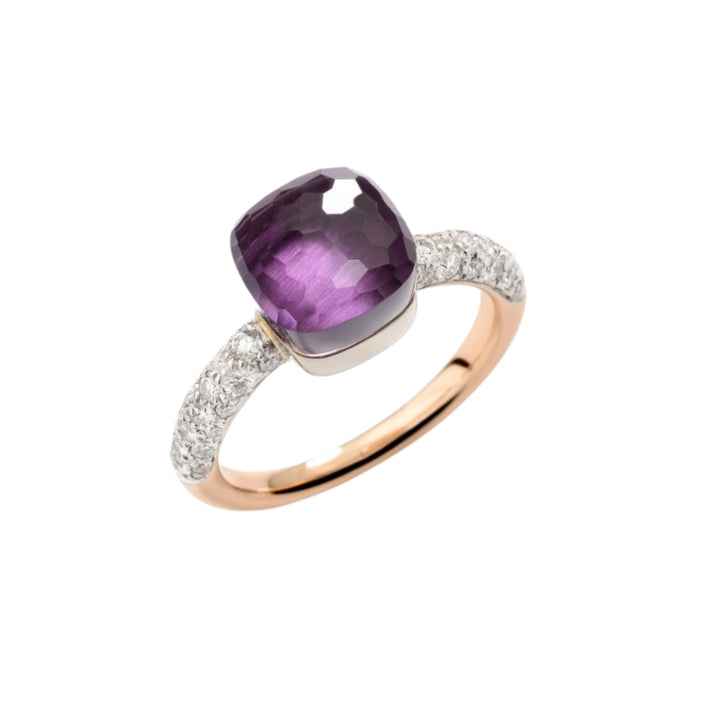 Pomellato Ring Nudo Petit WG/RG Amethyst/Diamond 