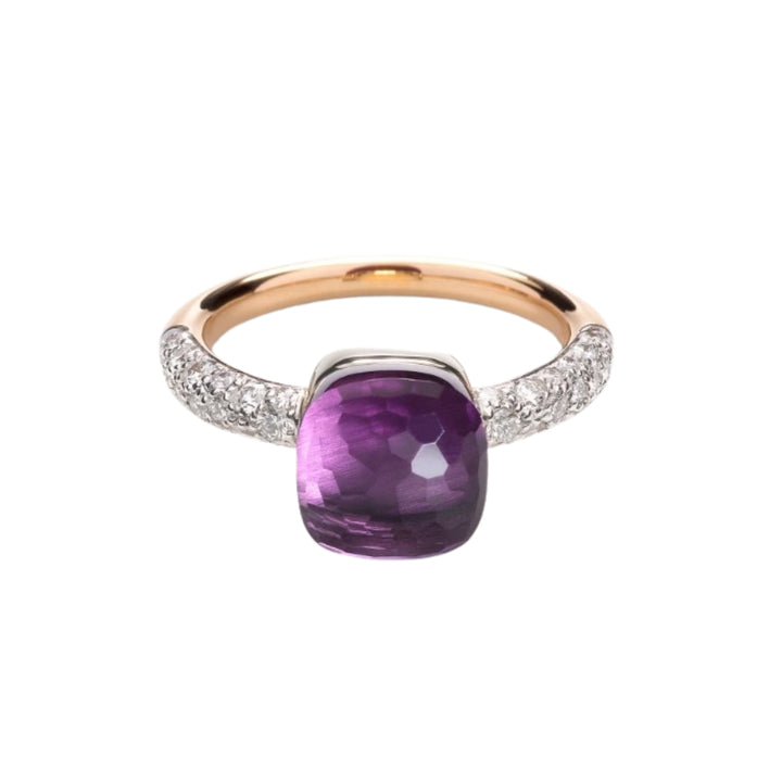 Pomellato Ring Nudo Petit WG/RG Amethyst/Diamond 