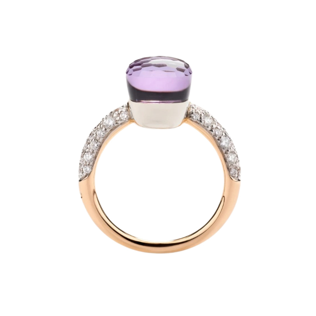 Pomellato Ring Nudo Petit WG/RG Amethyst/Diamond 