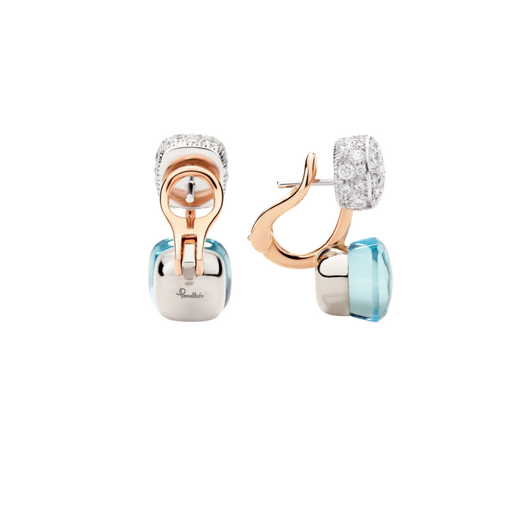 Earrings Nudo RG/WG Sky Blue Topaz White Diamonds