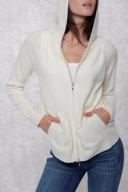 Cashmere Zip Front Cardigan