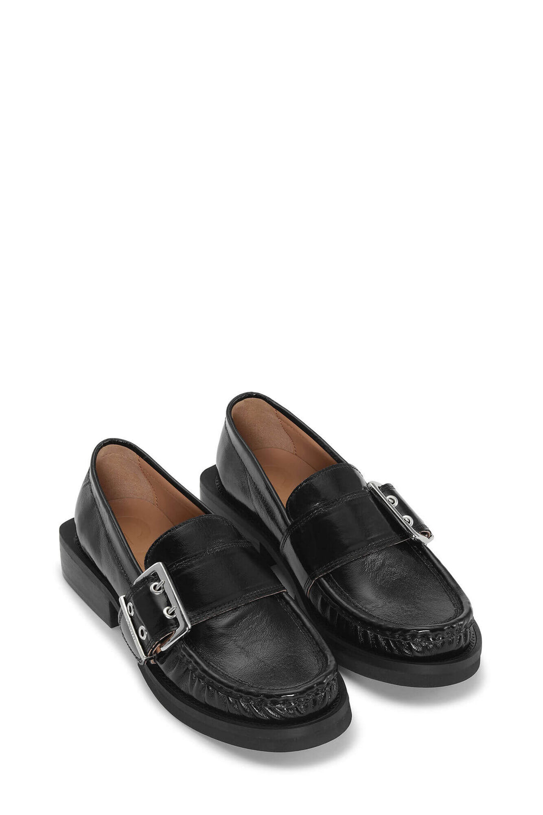 Feminine Buckle Loafer Naplack