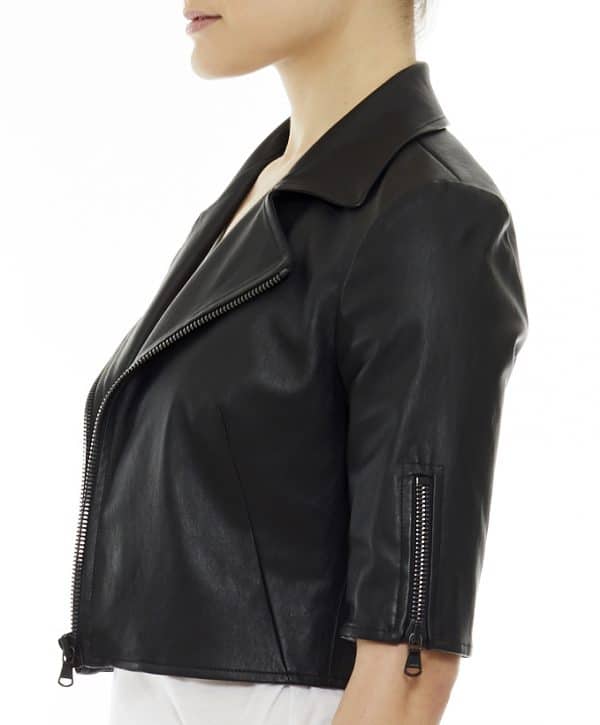 Short Sleeve Stretch Moto Jacket