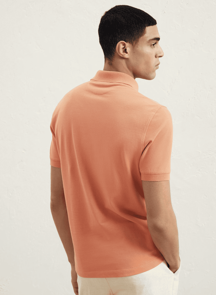 Knit Logo Polo in Orange