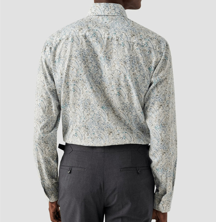 Light Green Paisley Cotton Tencel Shirt