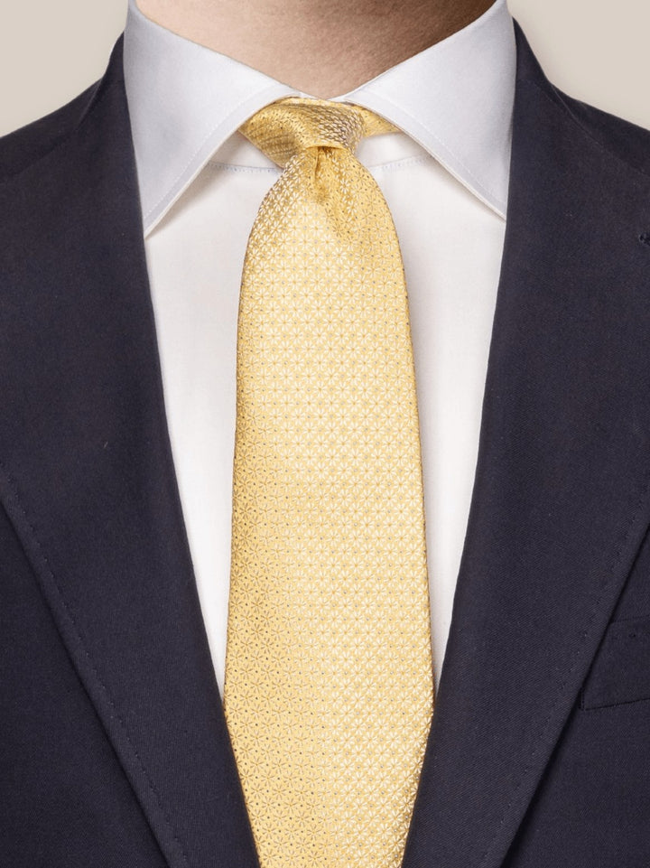 Yellow Floral Woven Silk Tie