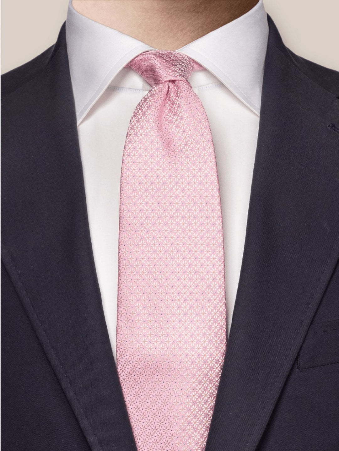 Pink Floral Woven Silk Tie