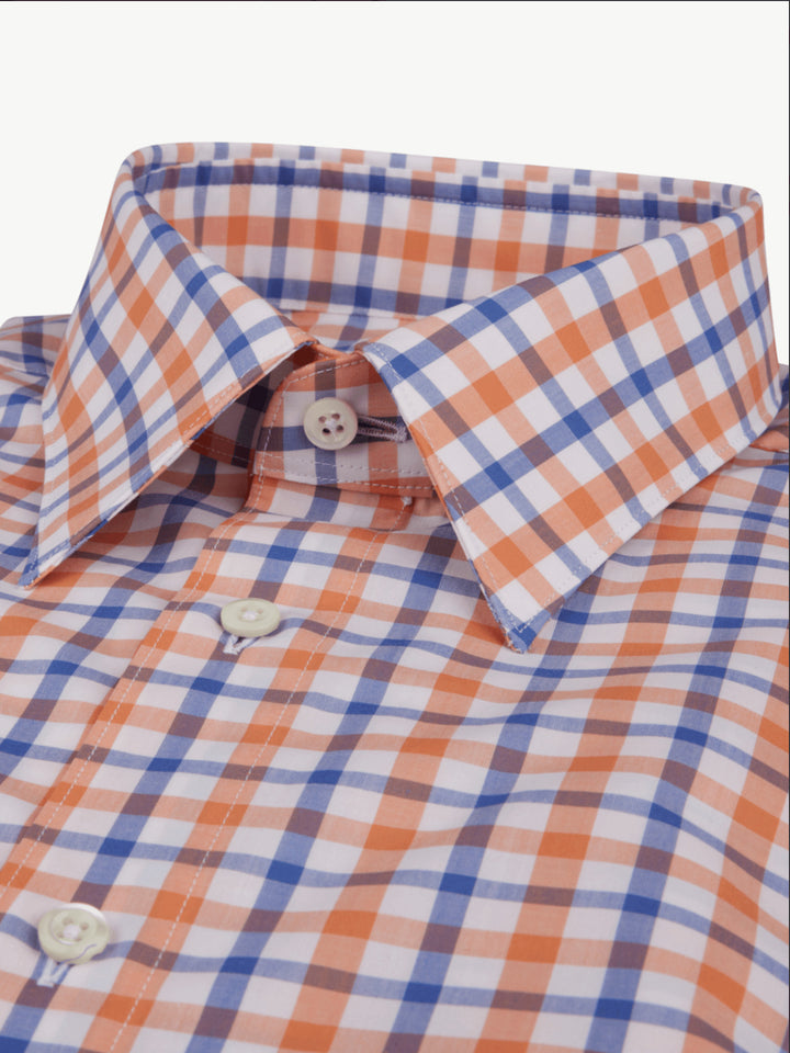 Orange Checked Poplin Shirt