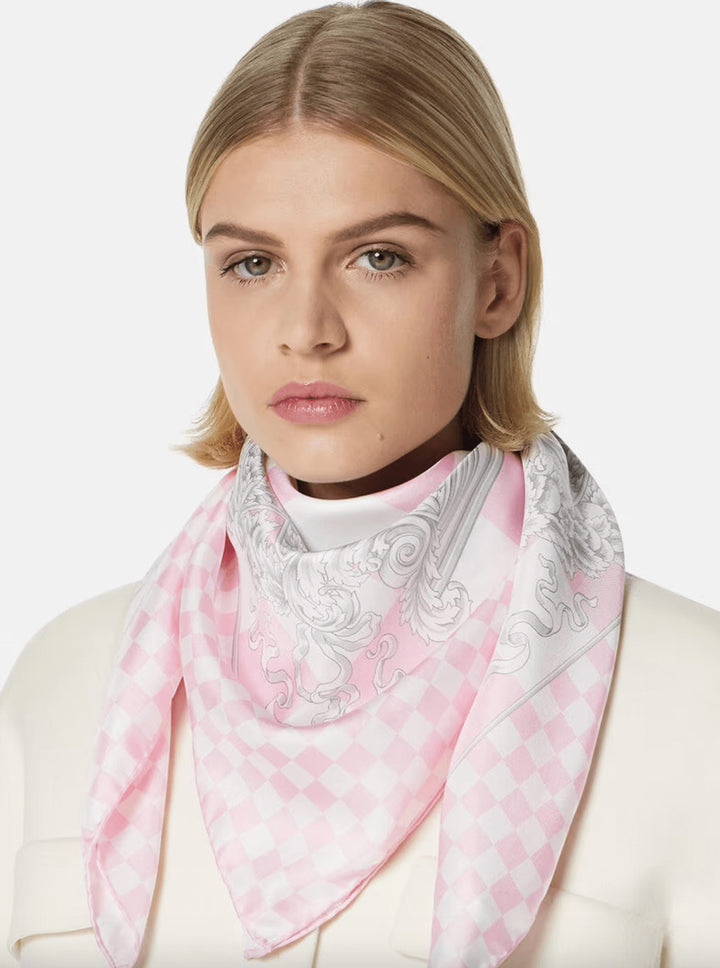 Baroque Print + Crest Foulard