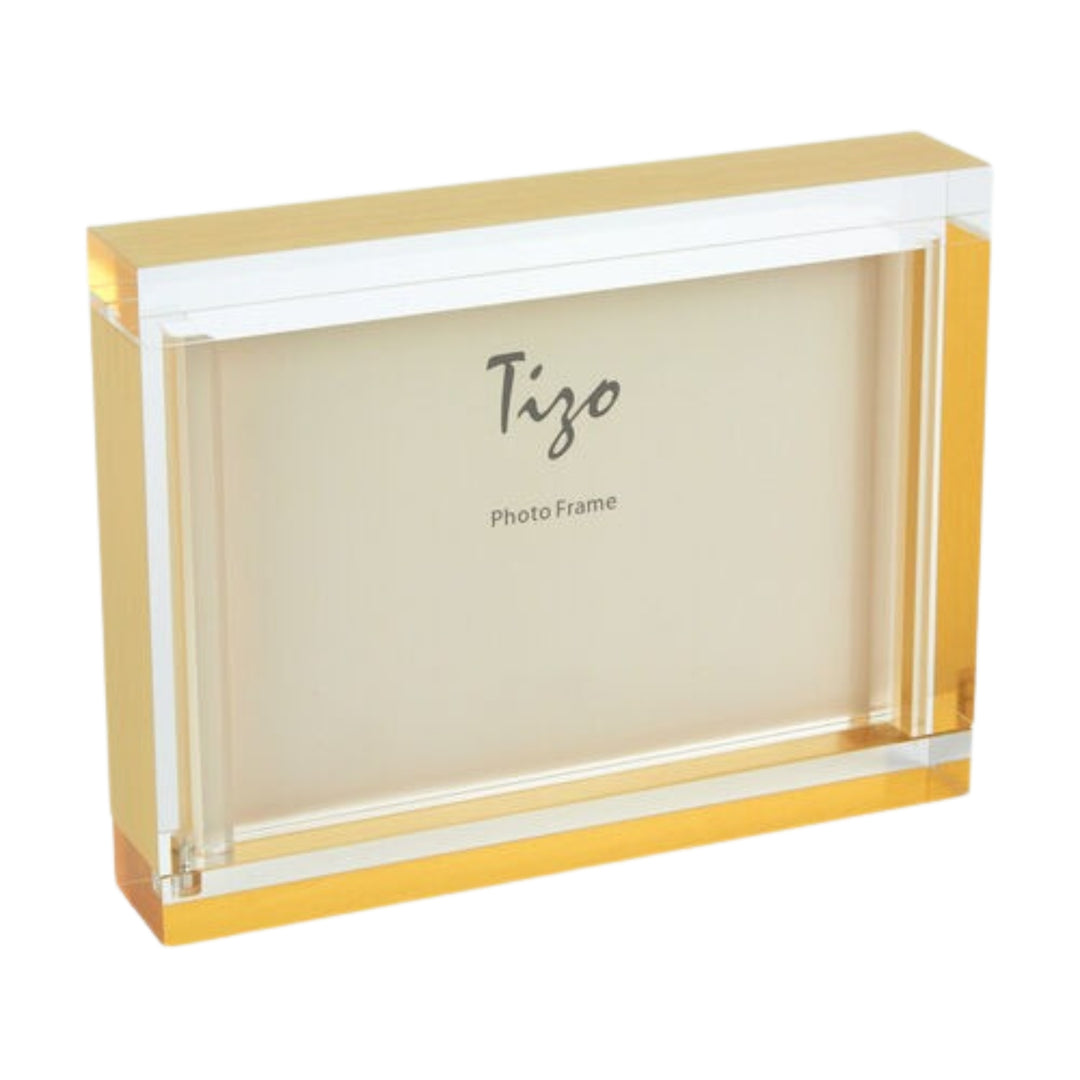 Tizo Design 5x7 Acrylic Photo Block Frame Gold