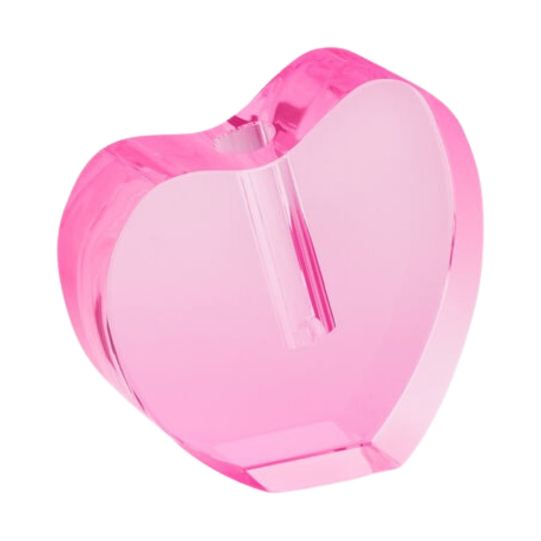 Tizo Design Crystal Large Pink Heart Shape Vase