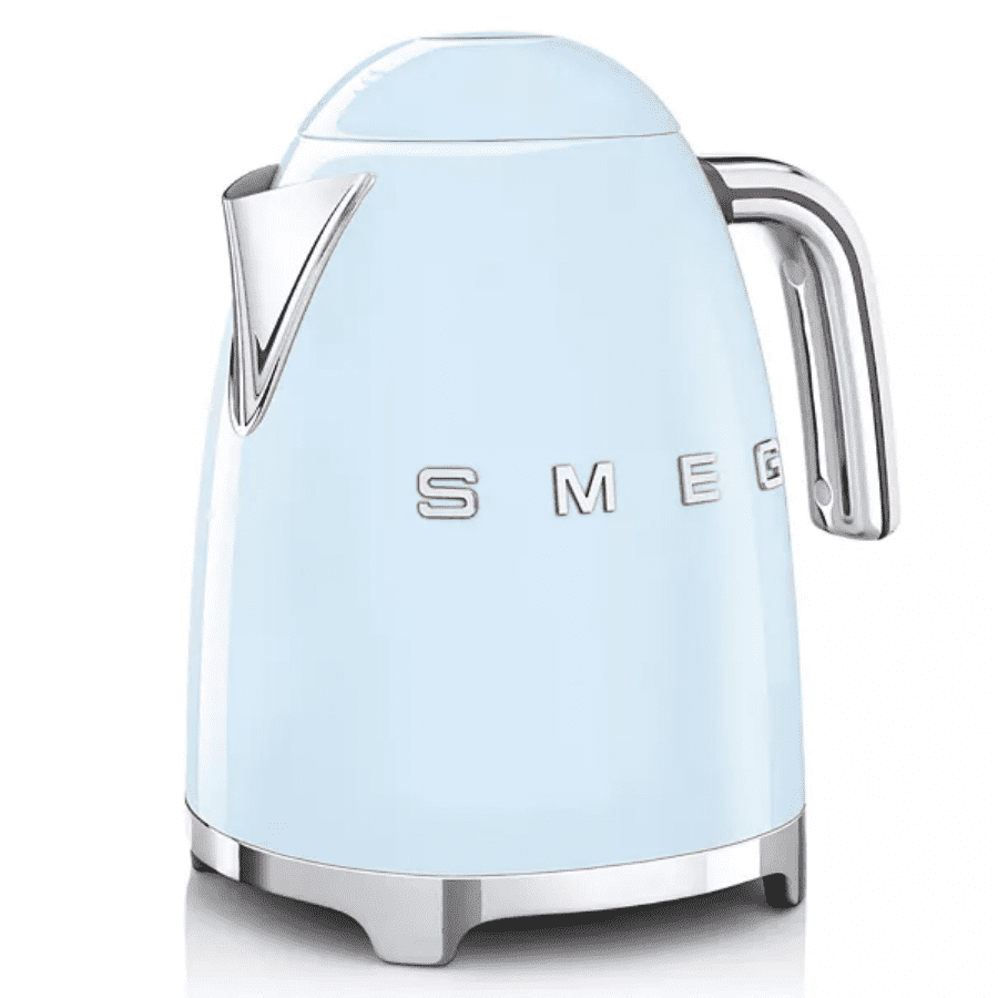 Pastel Blue Kettle product shot front side view