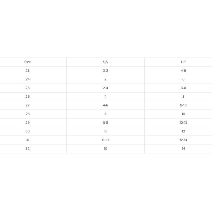 SLVRLAKE size guide