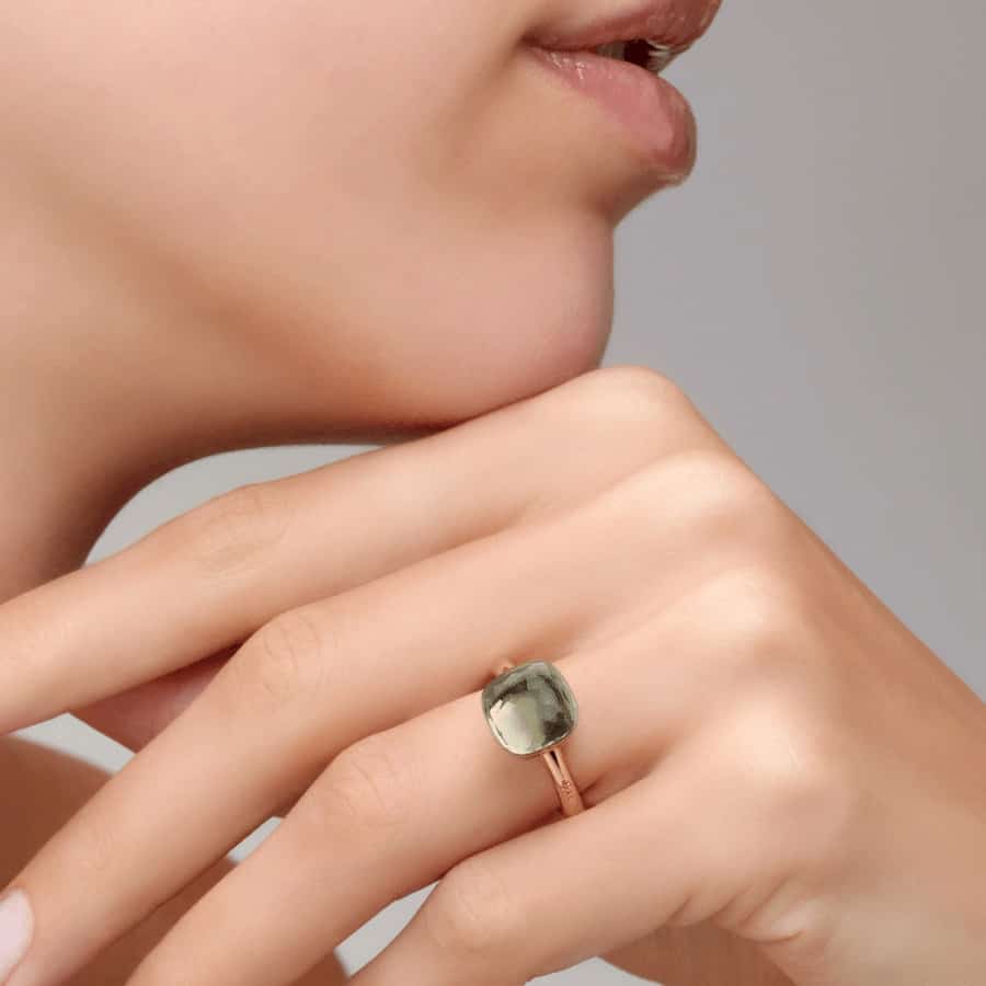 Ring Nudo Classic in Prasiolite