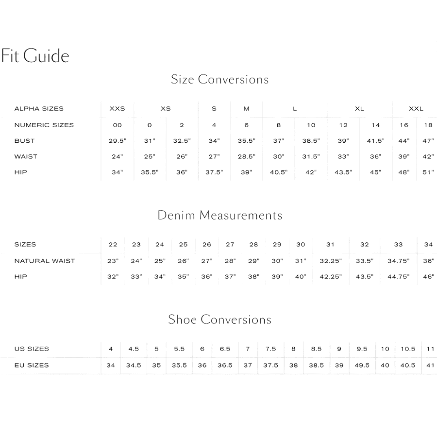 L'agence size chart