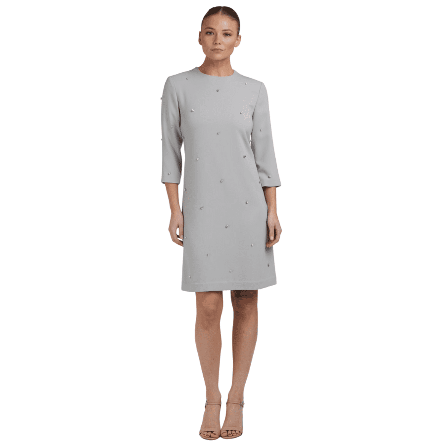 Shift Dress with Crystals Grey