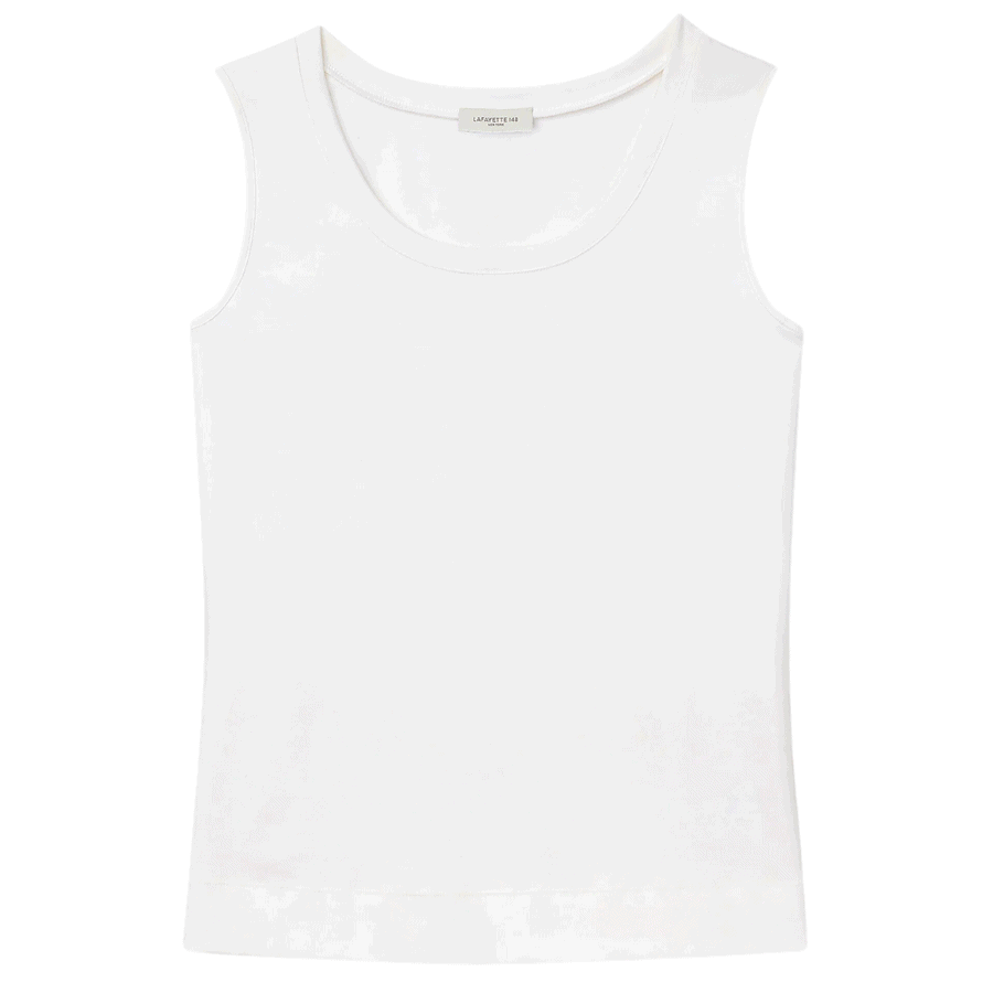 Swiss Cotton Rib Scoop Neck Tank