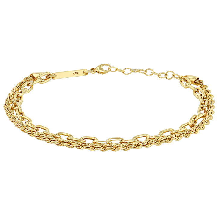 Medium Double Chain YG Bracelet