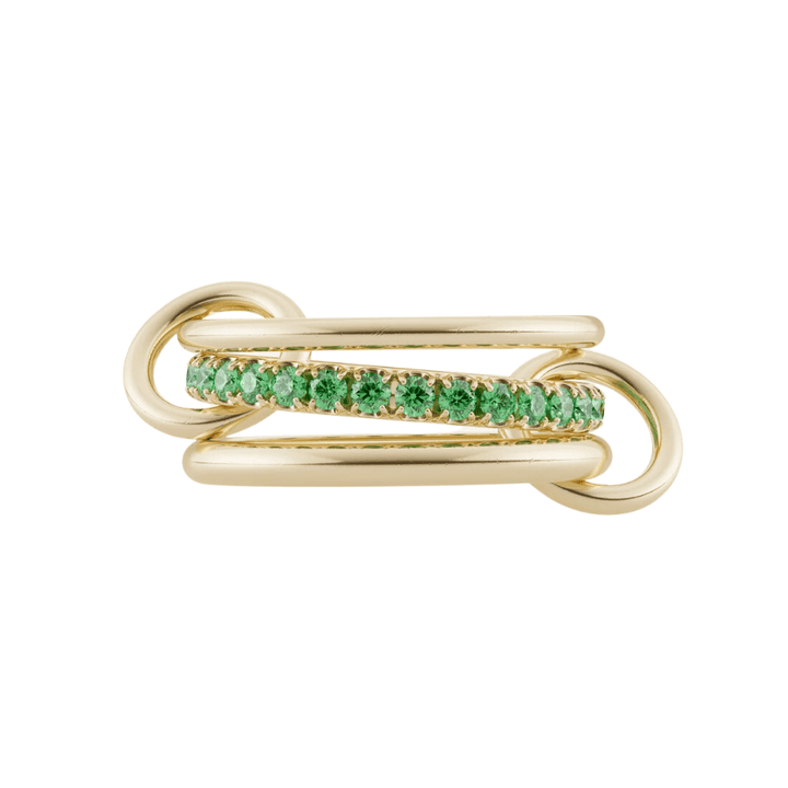 Petunia Emerald 3 Link YG Emerald Ring – Size 6.5