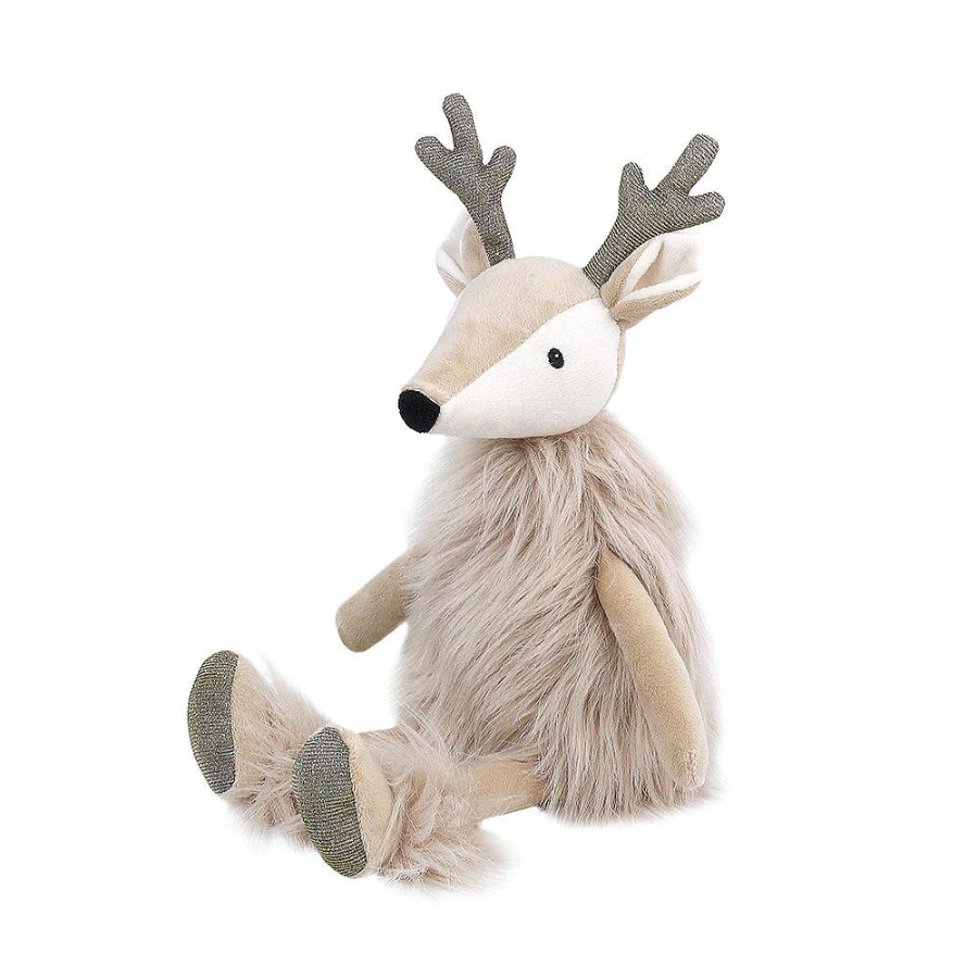 Meet Ivey. This beautiful heirloom reindeer toy is reach for the holidays.  Super soft and ready to cuddle, our one-of-a-kind reindeer  plush toy is ideal for the stuffed animal lover who needs something extra-special in their collection. 100% Polyester for enhanced softness and durability. Perfect for playing, snuggling for gift-giving. Spot clean only and air dry. Measures 17 in / 43 cm.