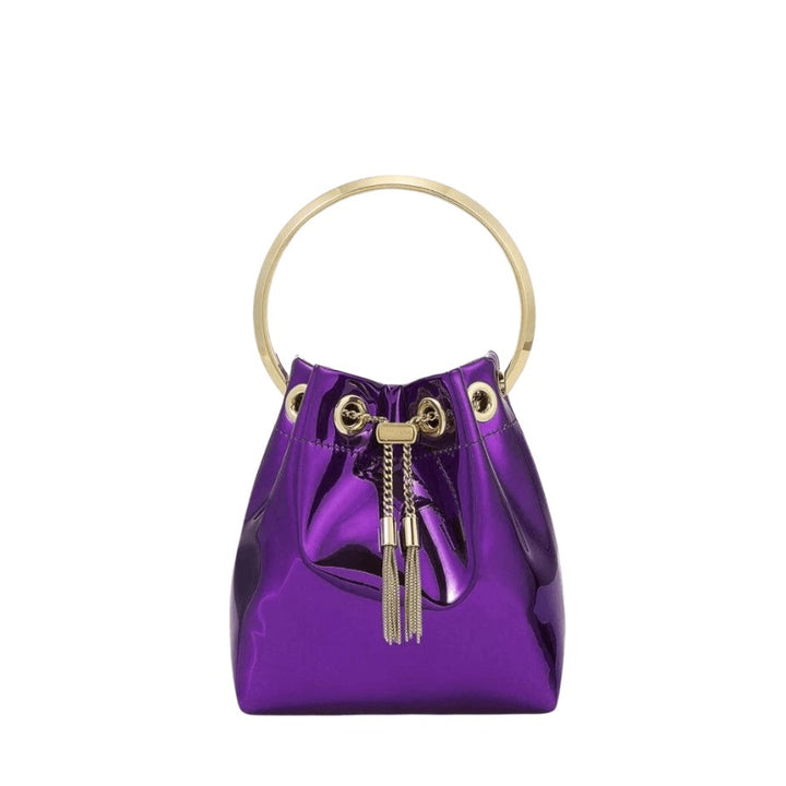 Bon Bon Metallic Top Handle Bucket Bag