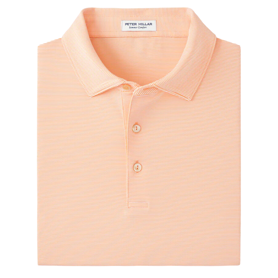 Enjoy incredible comfort wherever your day takes you in one of our signature performance polos. They're made from a soft antimicrobial jersey fabric that features moisture-wicking, UPF 50 sun protection and easy-care, with four-way stretch for optimal mobility on and off the golf course. Finished with a Sean self-fabric collar and three-button placket. Men's 92% polyester / 8% spandex polo. Classic Fit. Summer Comfort fabrication. Four-way stretch, moisture-wicking, easy-care benefits and antimicrobial prop