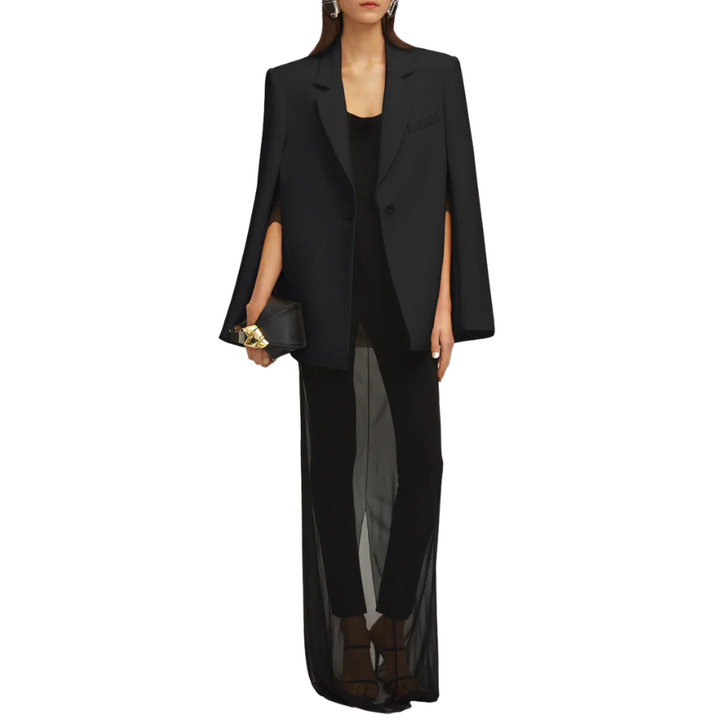 The Laila Cape Evening Jacket with Fitted Waist