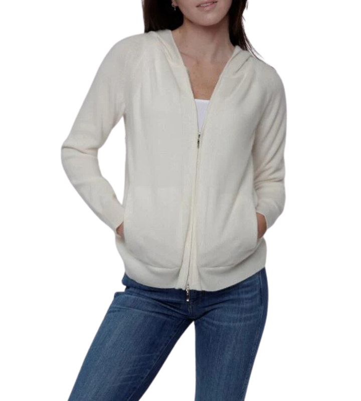 Cashmere Zip Front Cardigan