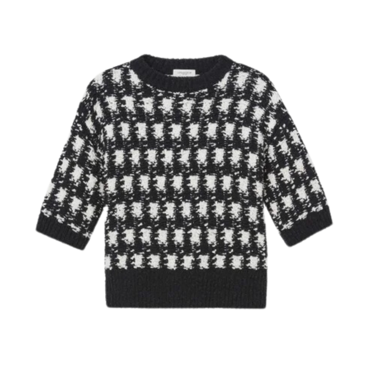 Houndstooth Crewneck Sweater