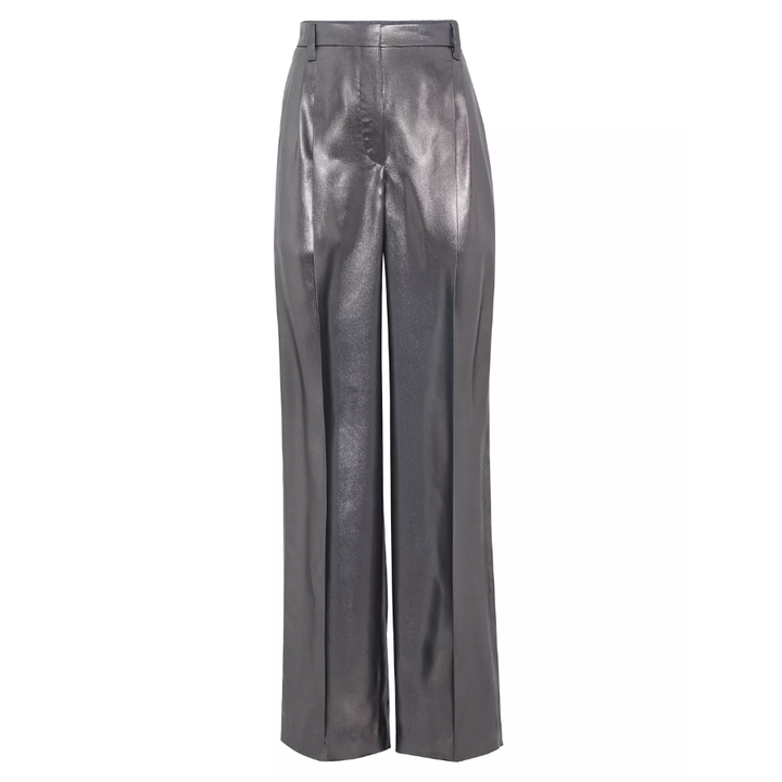 Metallic Fluid Silk Pants