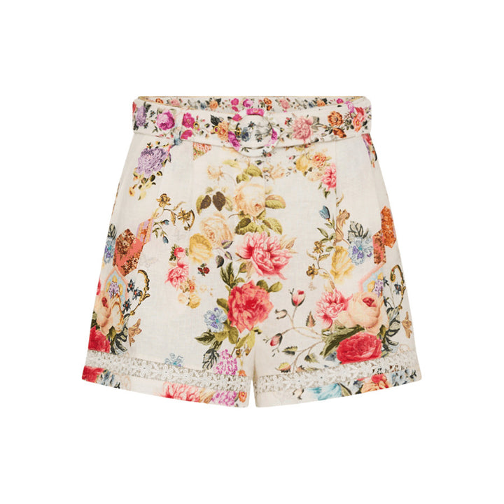 High Waisted Shorts w/ Lace Insert