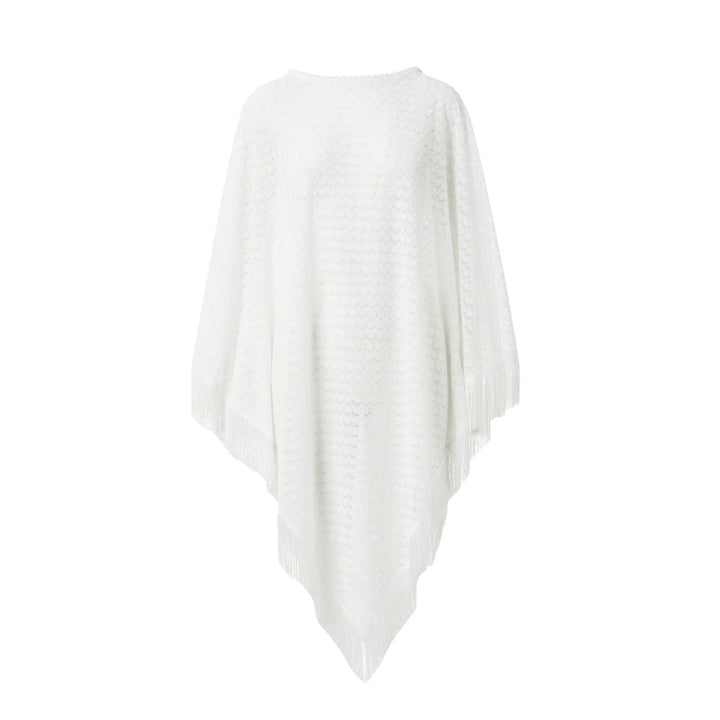 Blair Fringed Mid Length Knit Poncho