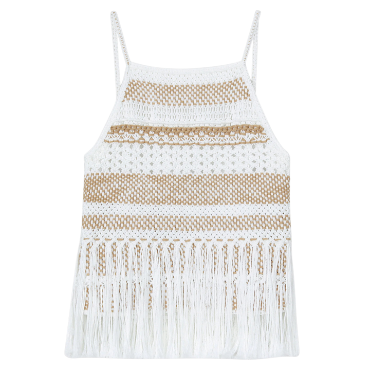 Macrame Fringed Tank