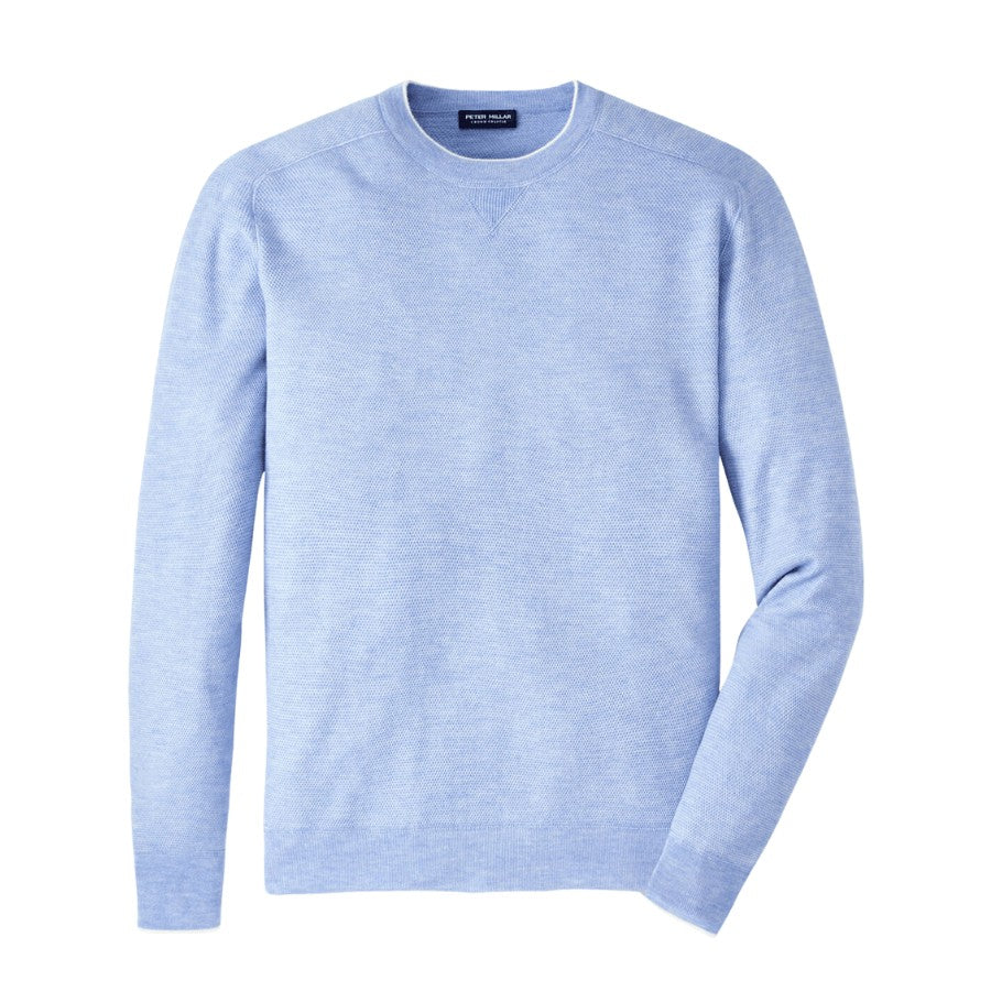 Men's 70% cashmere / 30% silk sweater. Tailored Fit. Hand wash cold; lay flat to dry or dry clean. Imported.