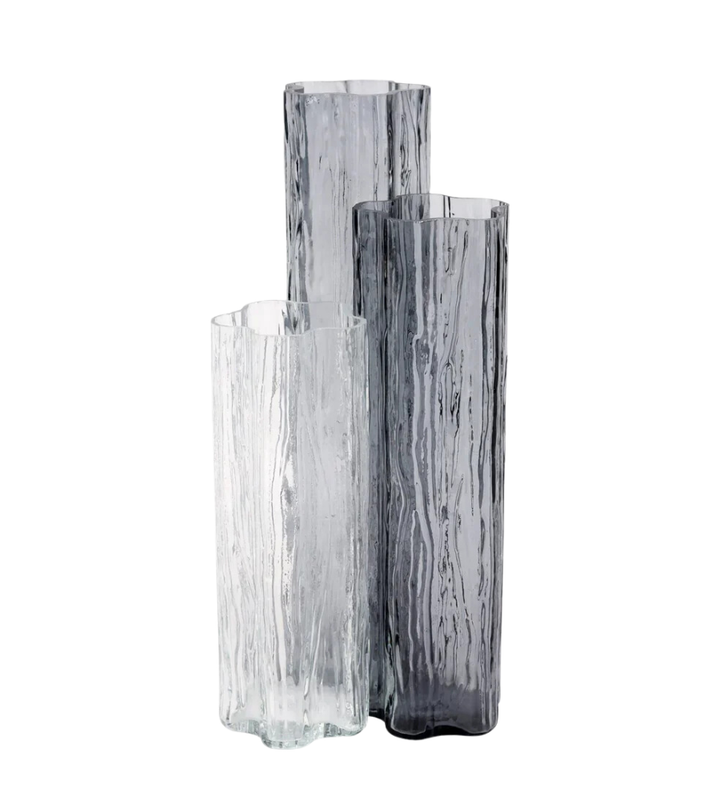 Flora Glass Grey Vase