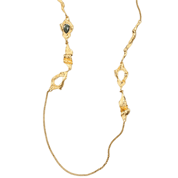 Brut Gold Long Station Necklace