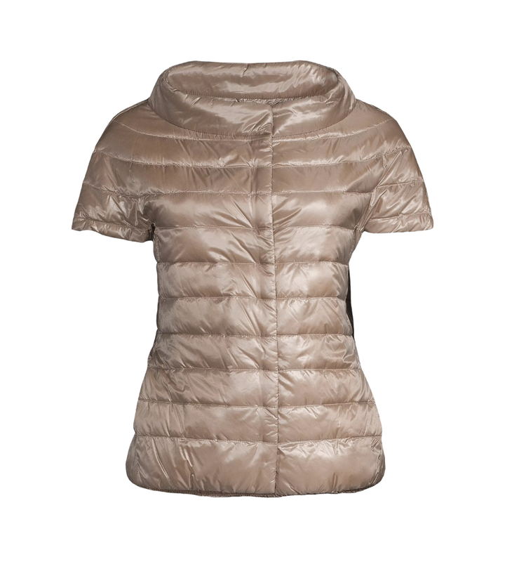 Taupe Cap Sleeve Padded Jacket