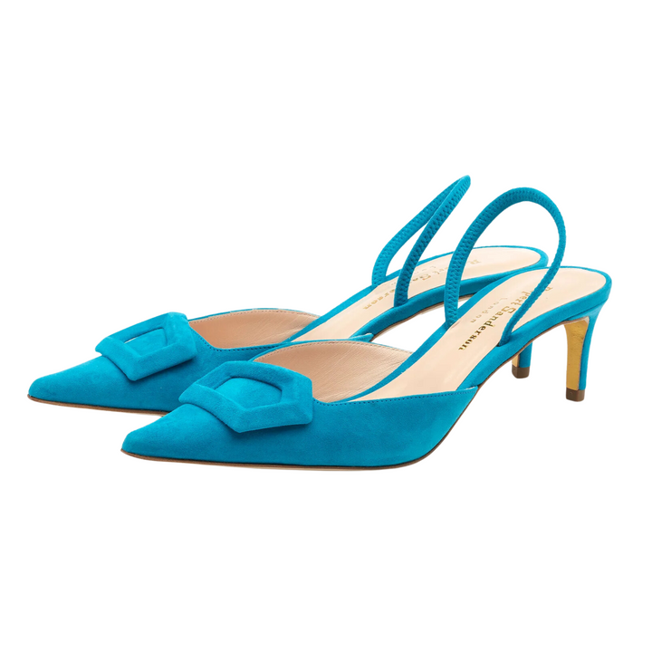 Aminta Blue Suede Sling Back