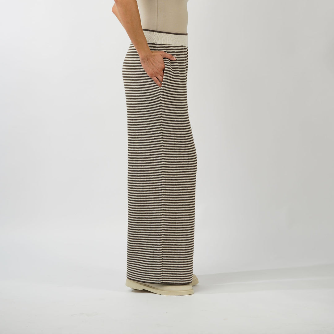 Striped cotton knit track trousers