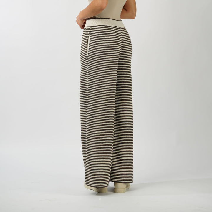 Striped cotton knit track trousers