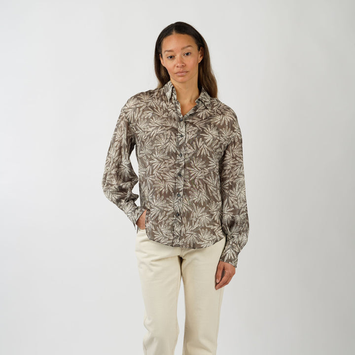 Floral Stretch Twill Blouse