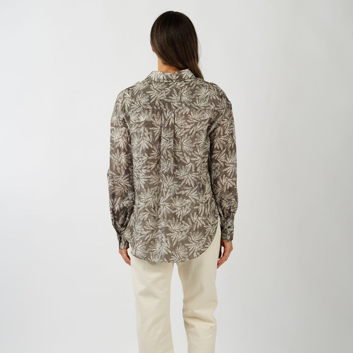 Floral Stretch Twill Blouse