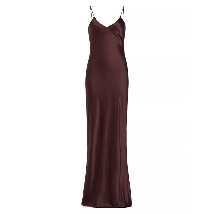 CAMI SILK GOWN in Burgundy