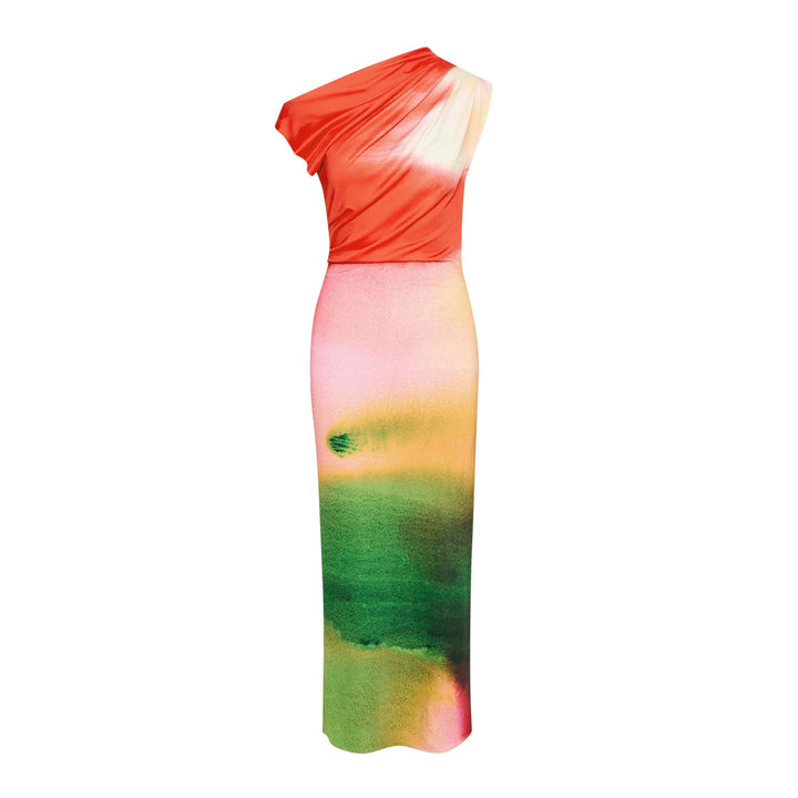 Abstract Watercolor Jersey Dress