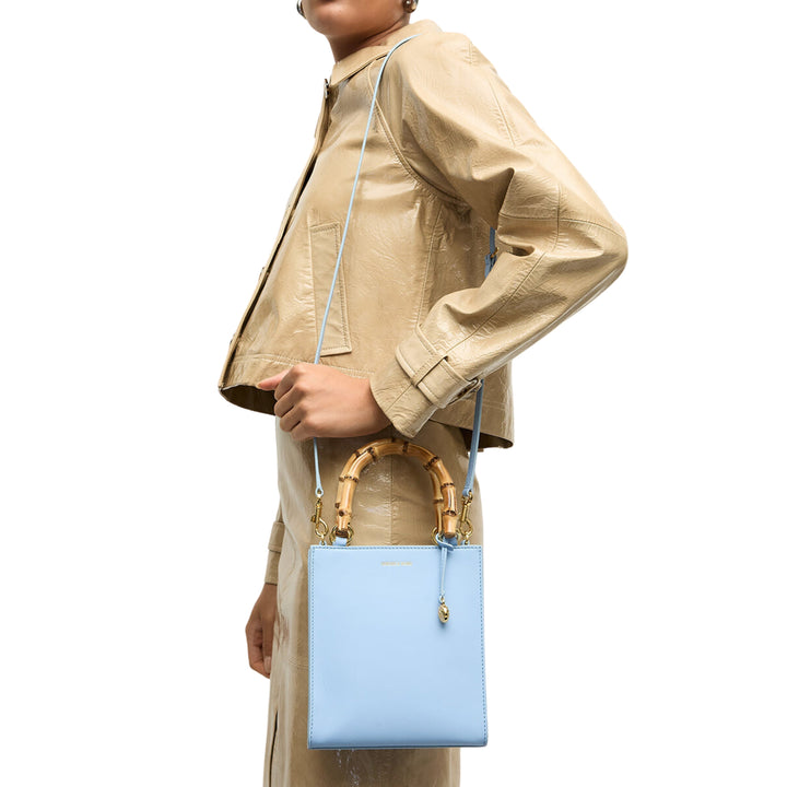 Veronica Beard SMALL BAMBOO SHOPPER in Light Blue