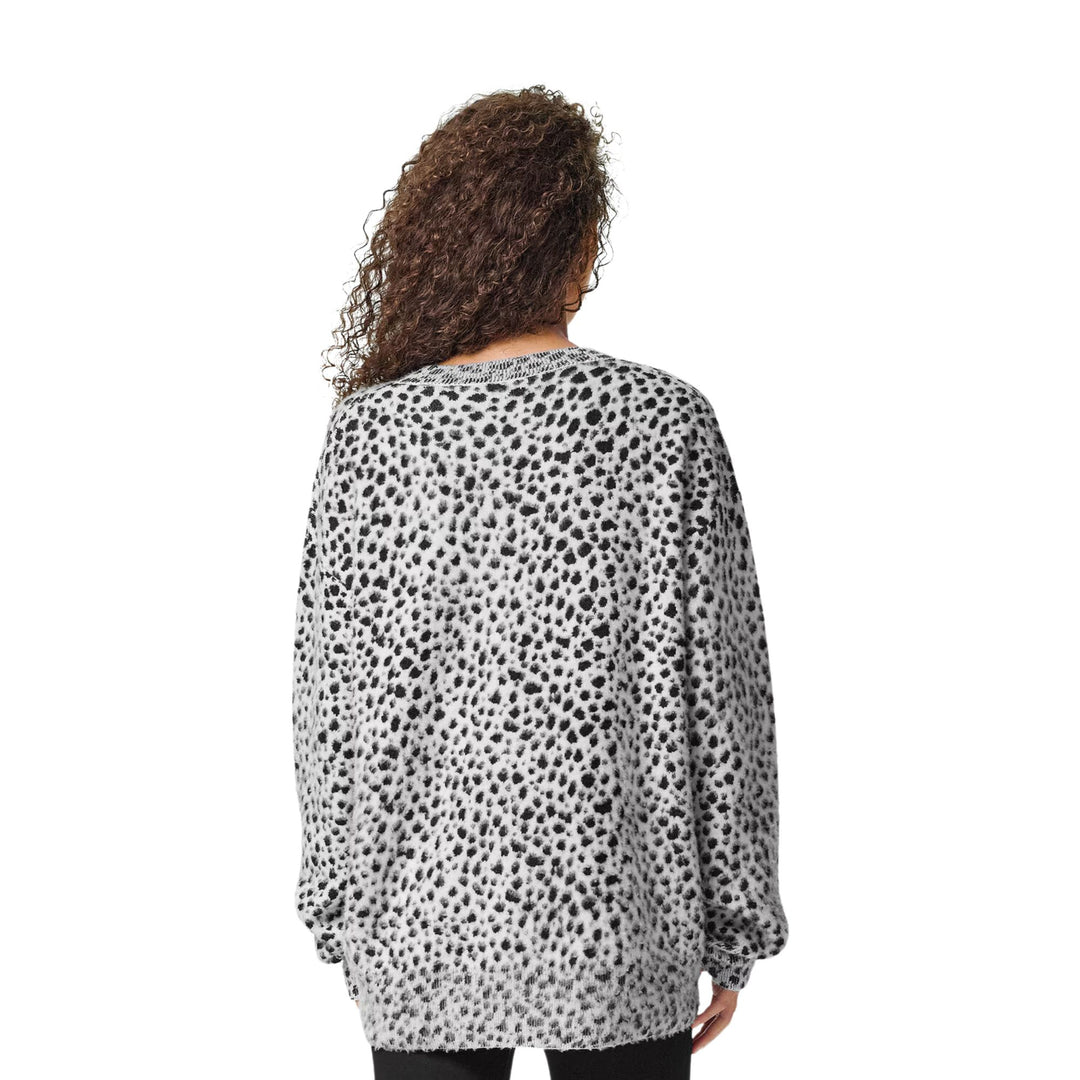 Dalmation Jacquard Knit Sweater - White/Black 2W020 - 4